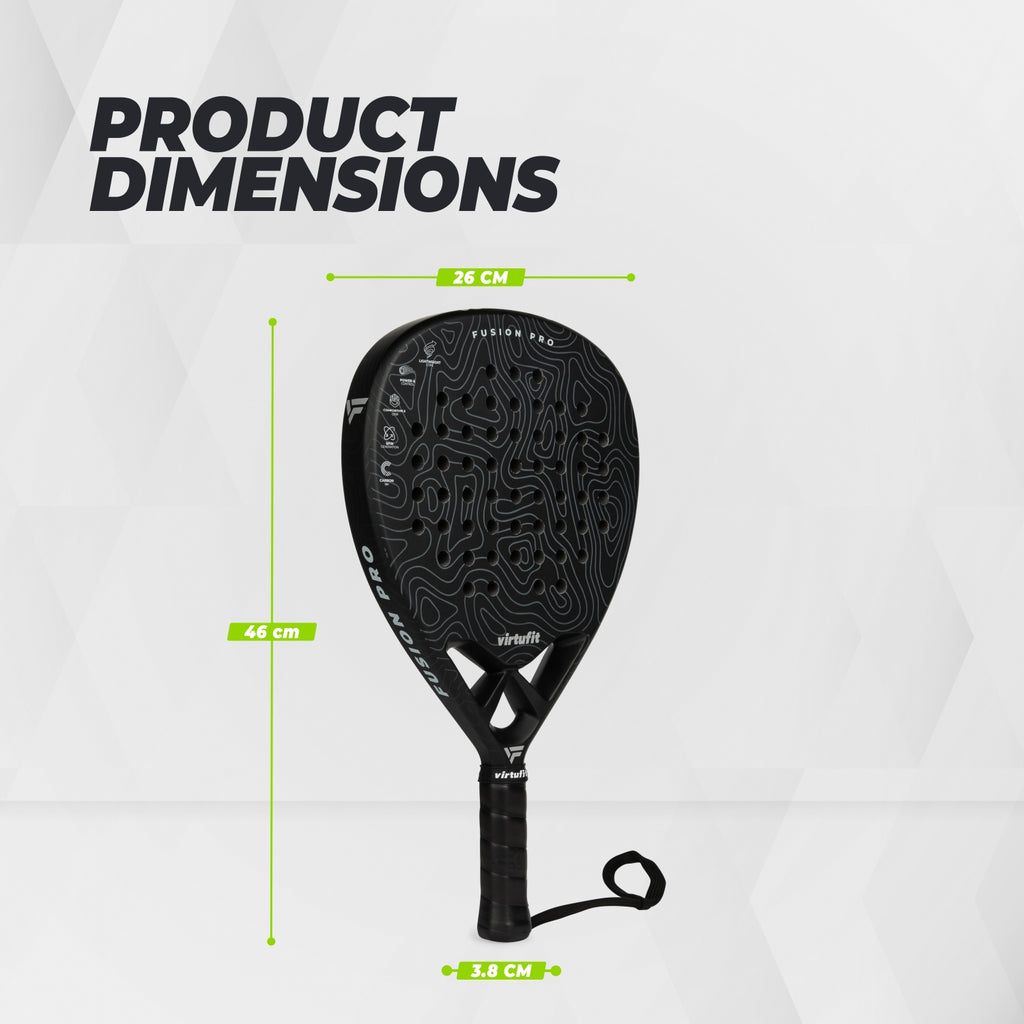 VirtuFit Fusion Pro Padel Racket - Zwart - Grijs