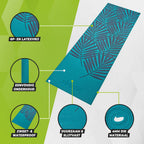 VirtuFit Premium Yogamat - 183 x 61 x 0,4 cm - Ocean Green Forest - Tweedekans