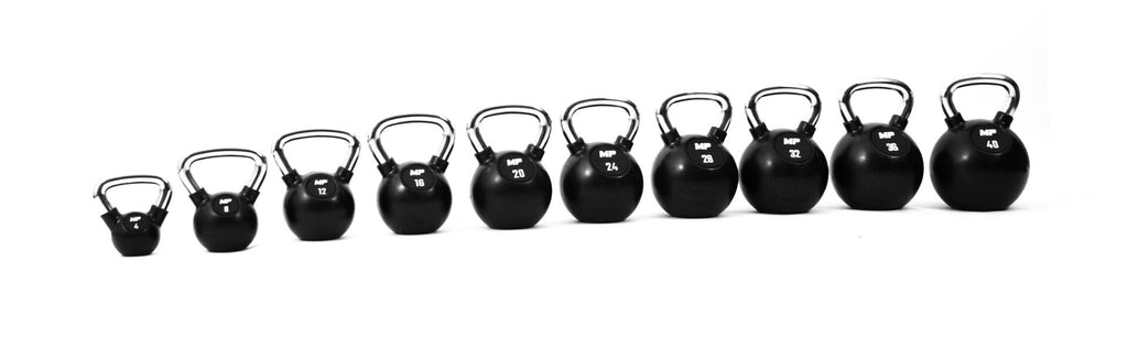 Muscle Power Rubberen Kettlebell - Zwart - 28 kg