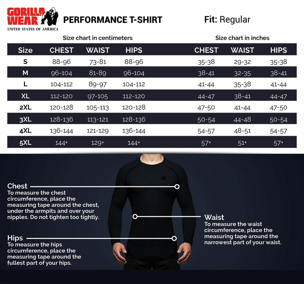 Gorilla Wear Performance T-Shirt - Zwart/Rood