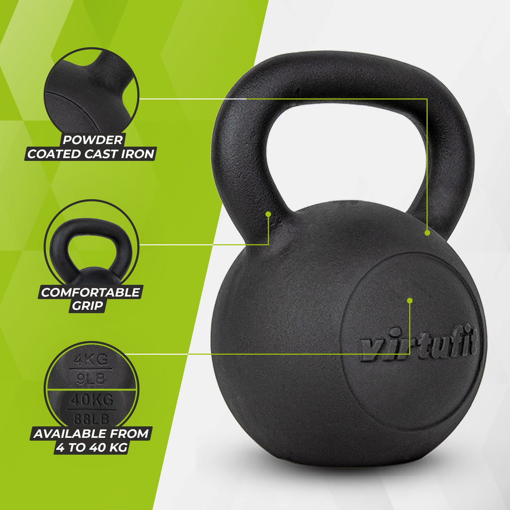 VirtuFit Kettlebell Pro - Kettle Bell - Gietijzer - 40 kg - Tweedekans