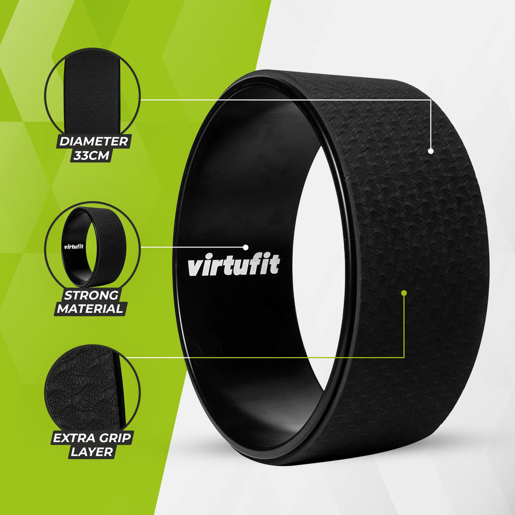 VirtuFit Premium Yoga Wiel - 33 cm - Onyx Black - Tweedekans
