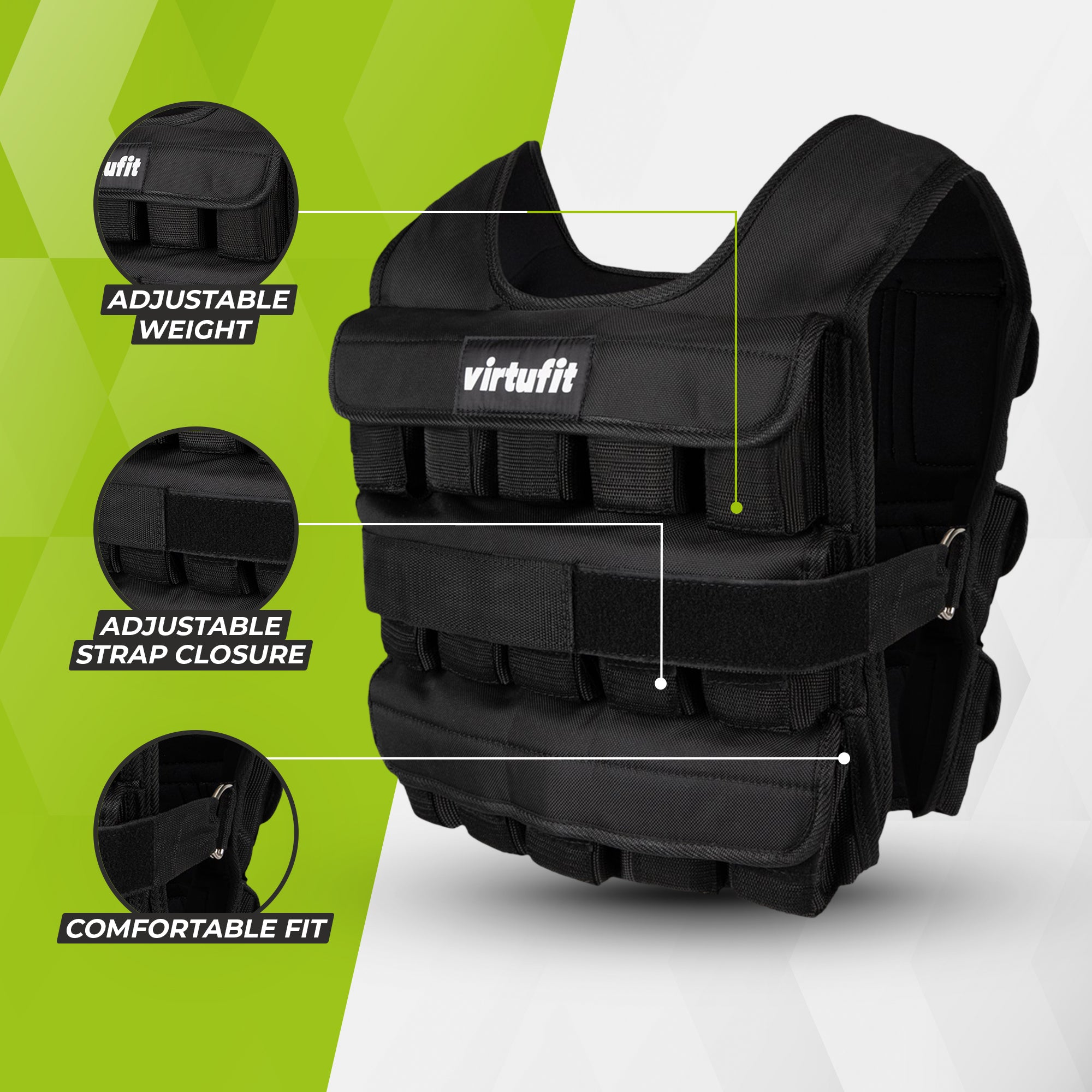 VirtuFit Verstelbaar Gewichtsvest Pro - 30 kg - Tweedekans