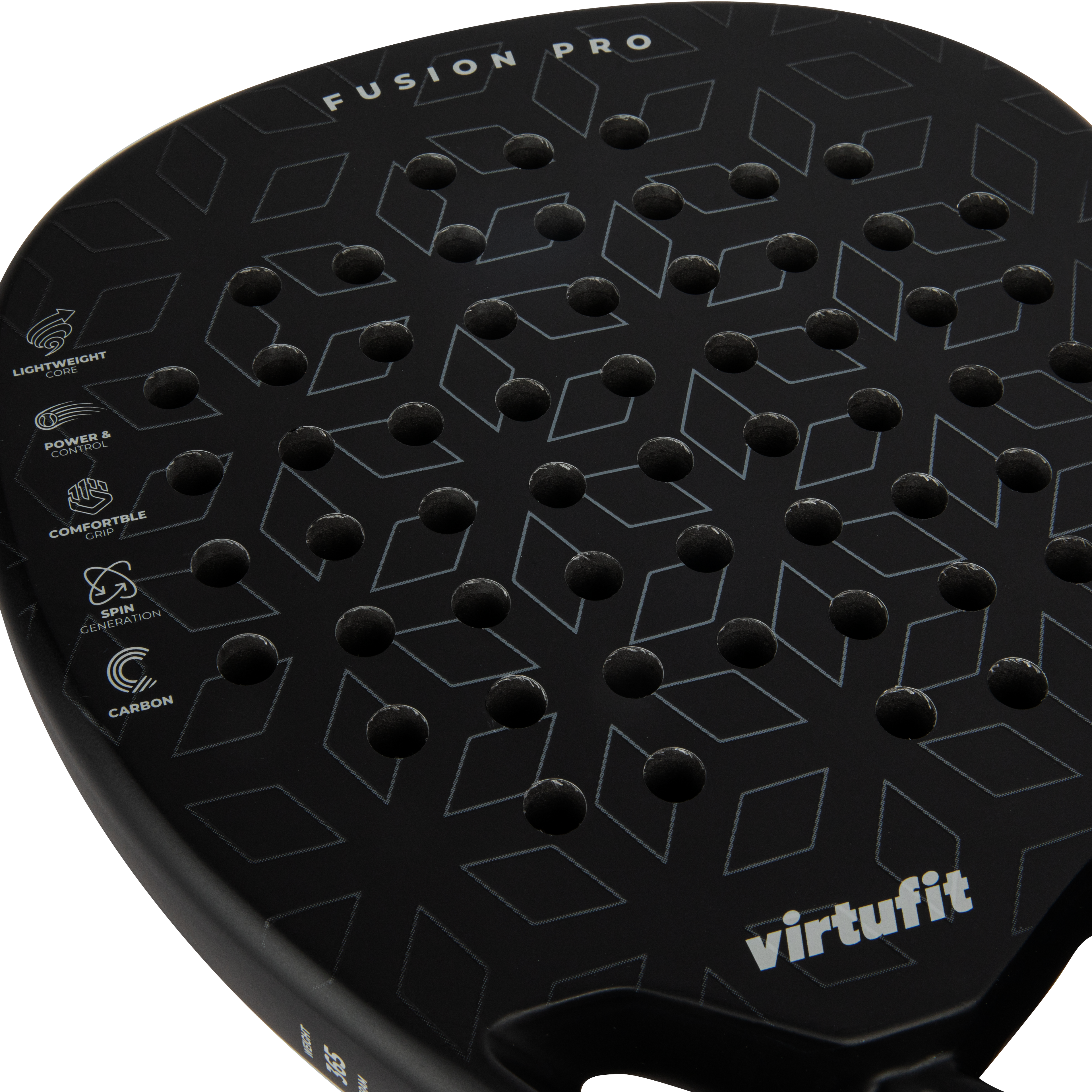 VirtuFit Fusion Pro Padel Racket - Zwart - Silver - Tweedekans