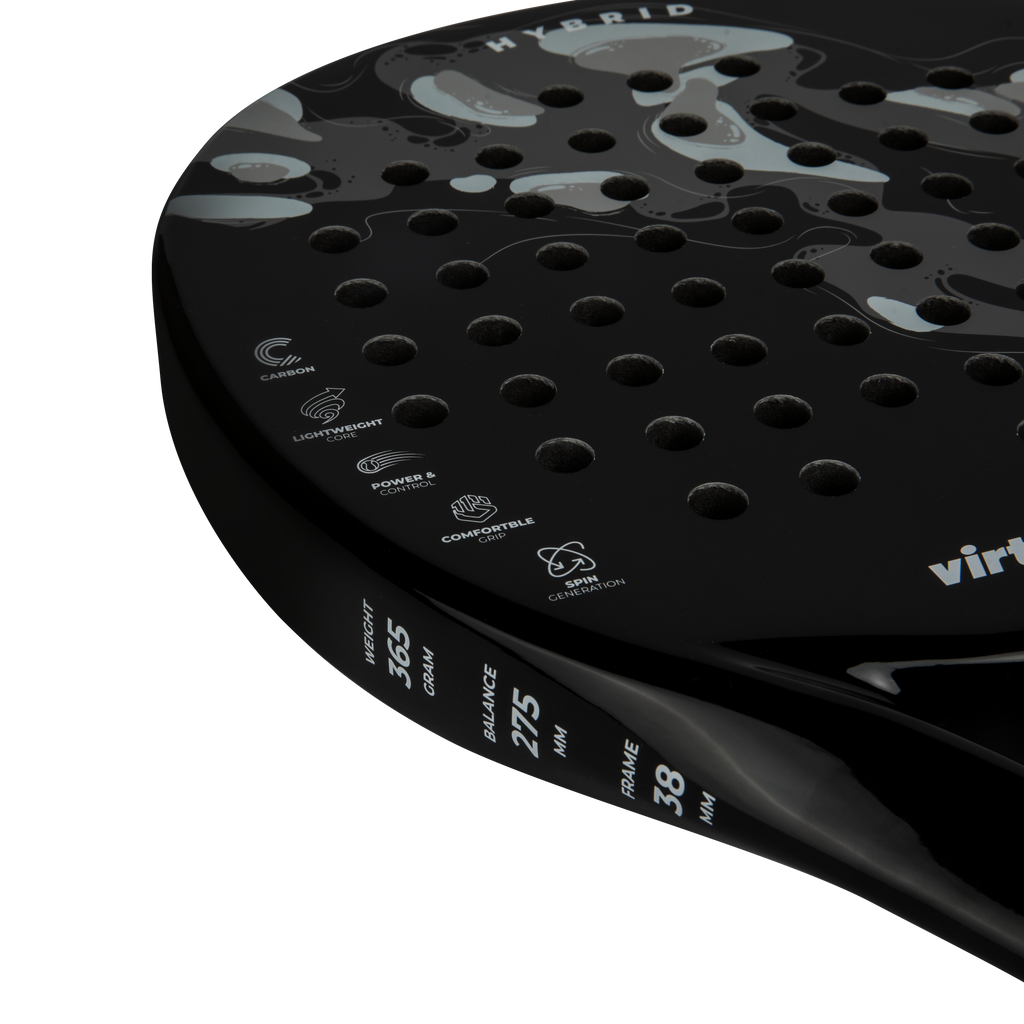 VirtuFit Hybrid Padel Racket - Zwart - Grijs - Tweedekans
