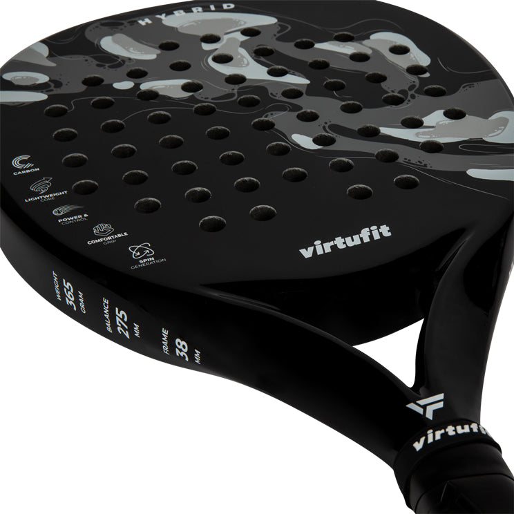 VirtuFit Hybrid Padel Racket - Zwart - Grijs - Tweedekans