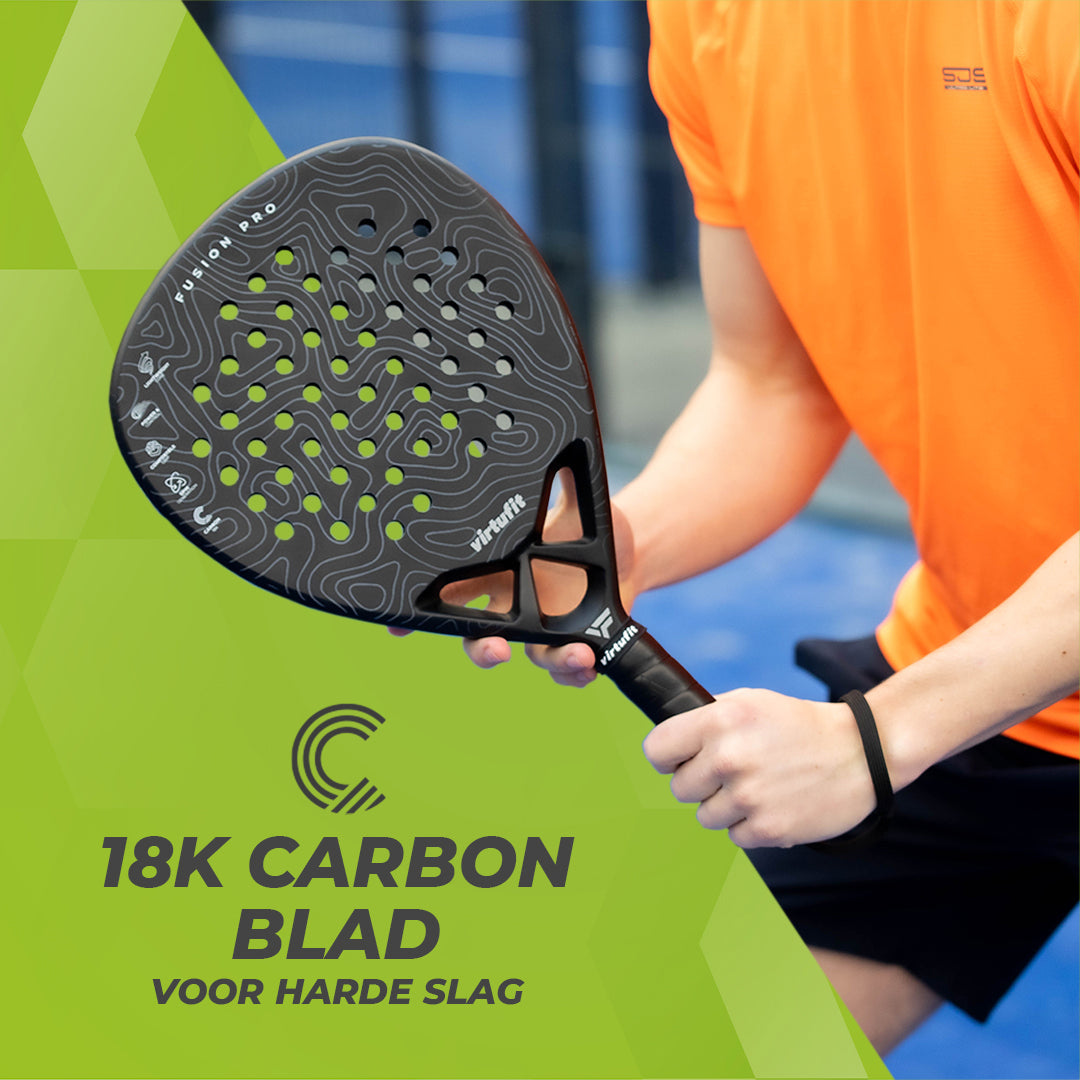 VirtuFit Fusion Pro Padel Racket - Zwart - Grijs - Tweedekans