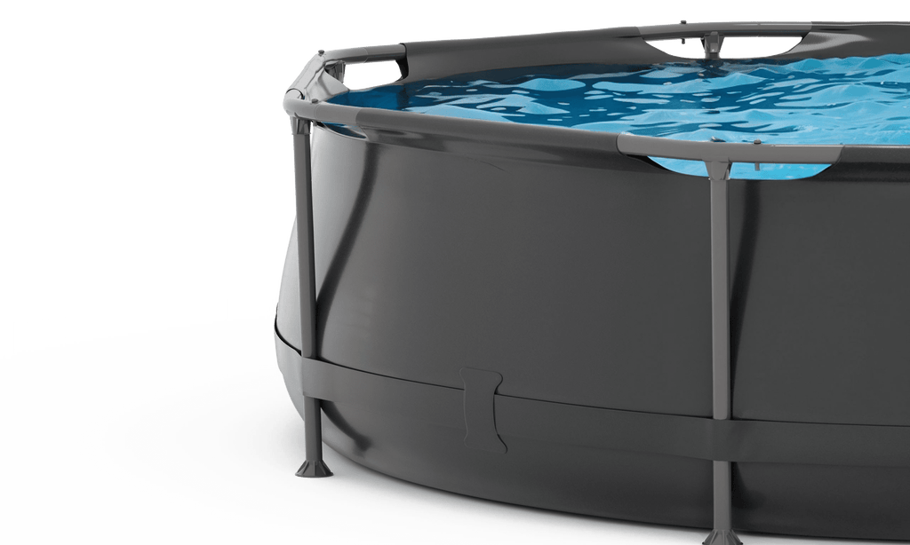 VirtuFit Rond Zwembad - Ø305 x 76 cm - Antraciet - Inclusief Filterpomp - Tweedekans