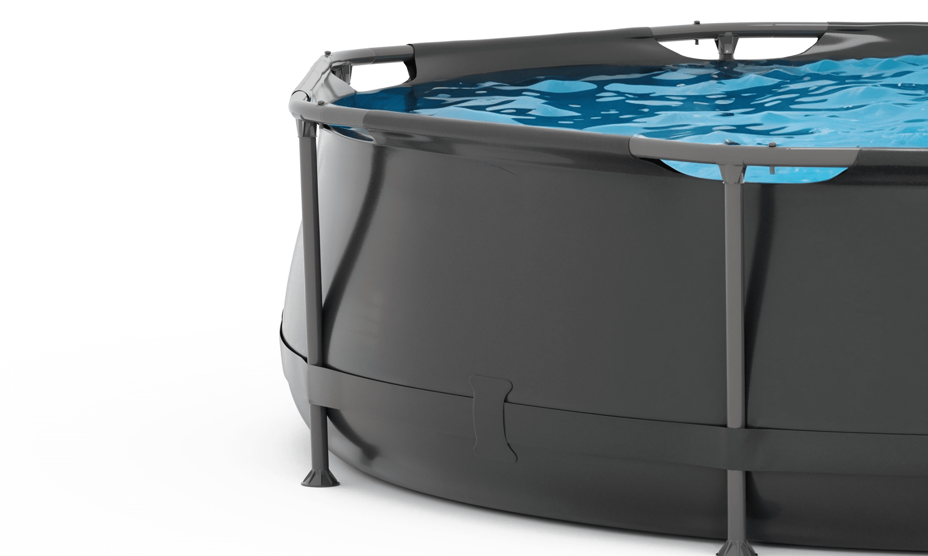 VirtuFit Rond Zwembad - Ø305 x 76 cm - Antraciet - Inclusief Filterpomp - Tweedekans