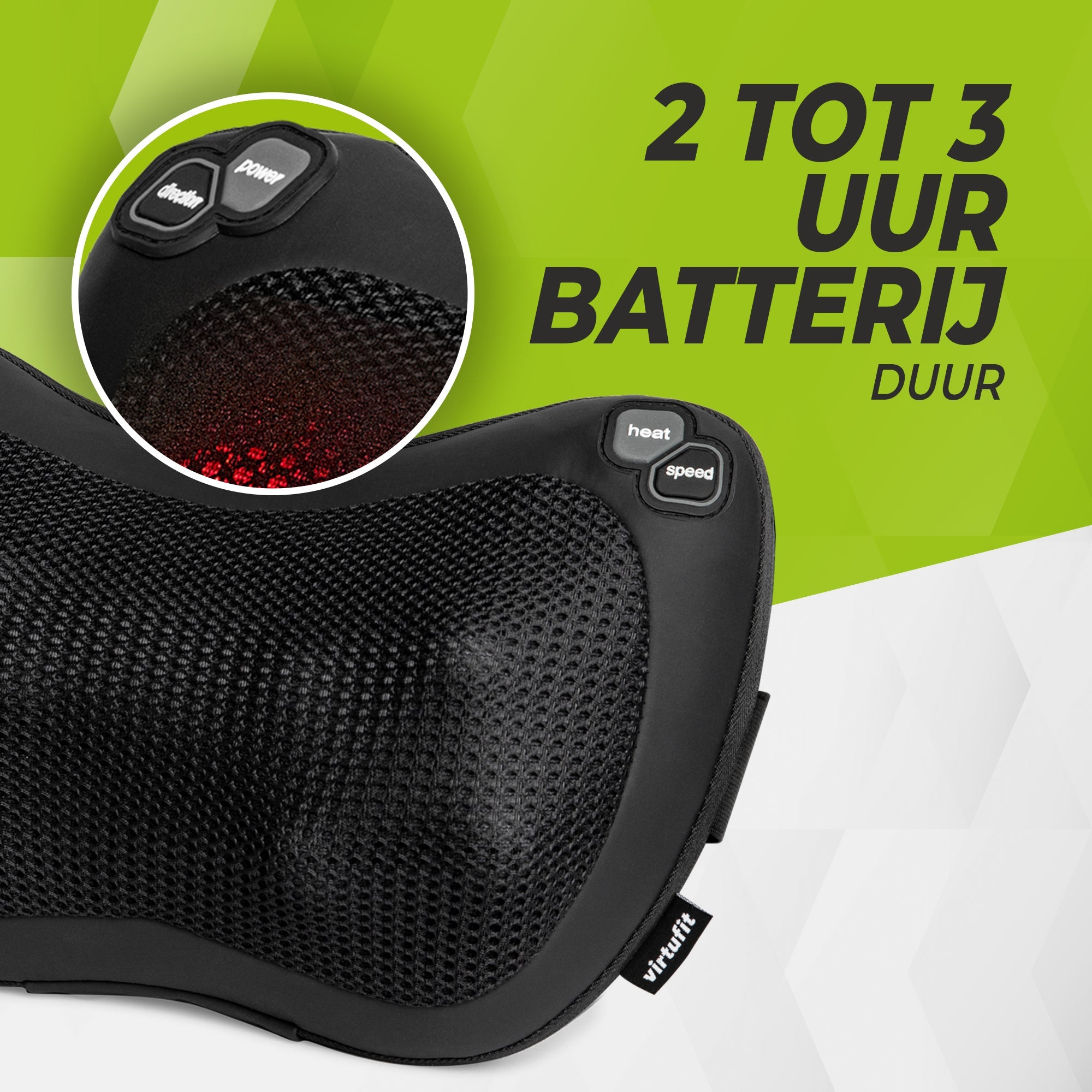 VirtuFit Draadloos Massagekussen Pro - Met Warmtefunctie - Tweedekans