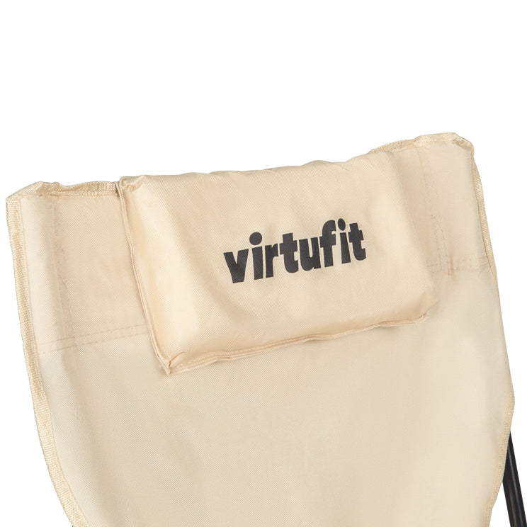 VirtuFit Campingstoel opvouwbaar met voetsteun - Strandstoel - Beige - Set van 2 - Afbeelding 8