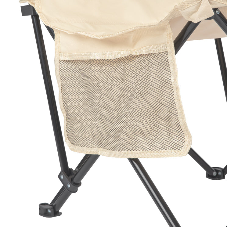 VirtuFit Campingstoel opvouwbaar met voetsteun - Strandstoel - Beige - Set van 2 - Afbeelding 10