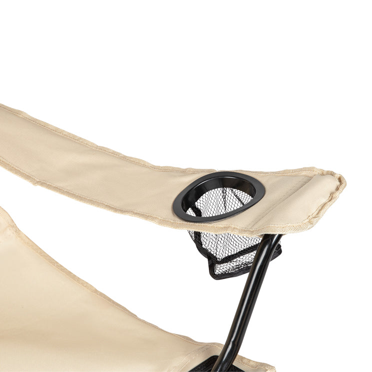 VirtuFit Campingstoel opvouwbaar met voetsteun - Strandstoel - Beige - Set van 2 - Afbeelding 9