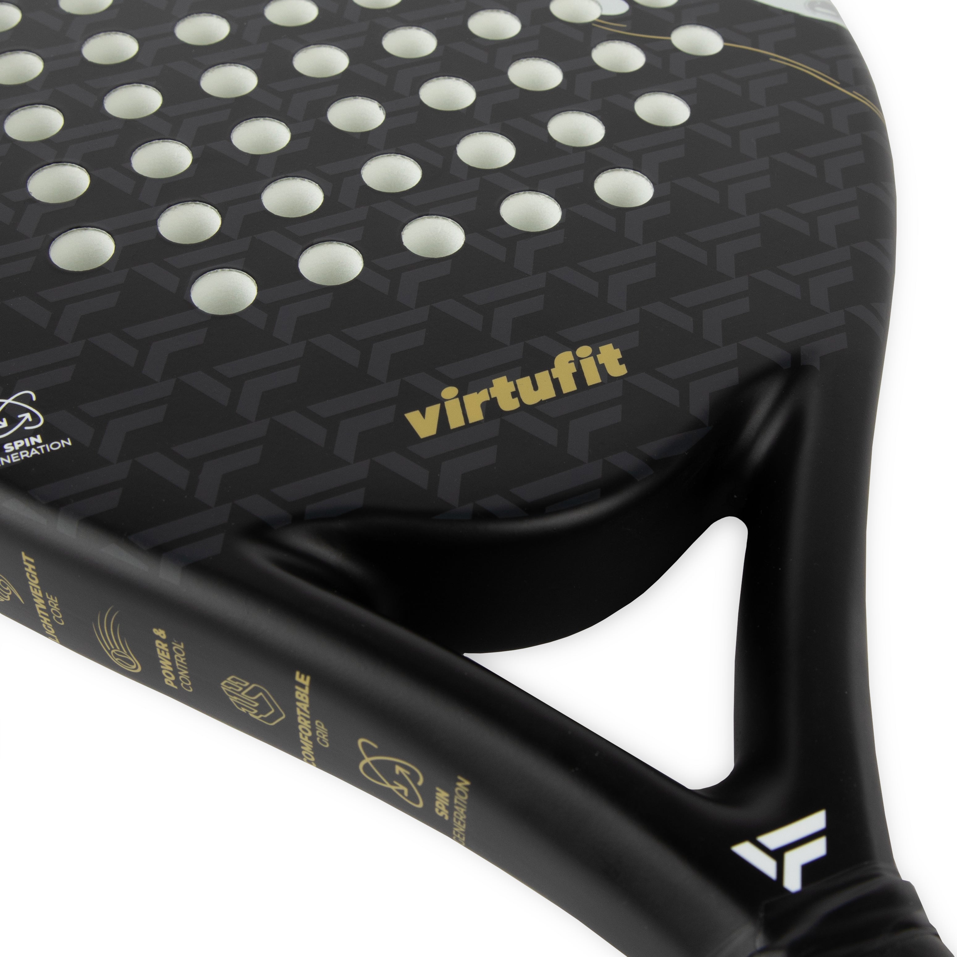 VirtuFit Precision Pro Padel Racket - Zwart - Goud - Tweedekans