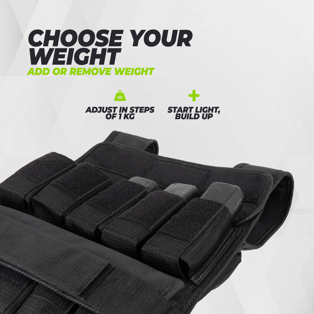 VirtuFit Verstelbaar Gewichtsvest Pro - 10 kg - Zwart