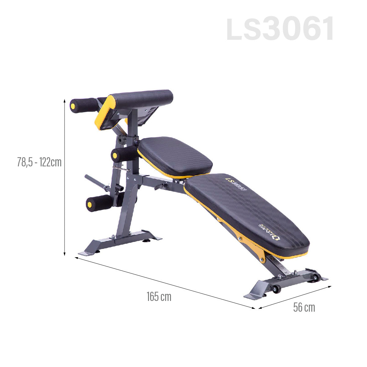 HMS Premium Trainingsbank met Preacher Curl - Zwart/Geel - Tweedekans