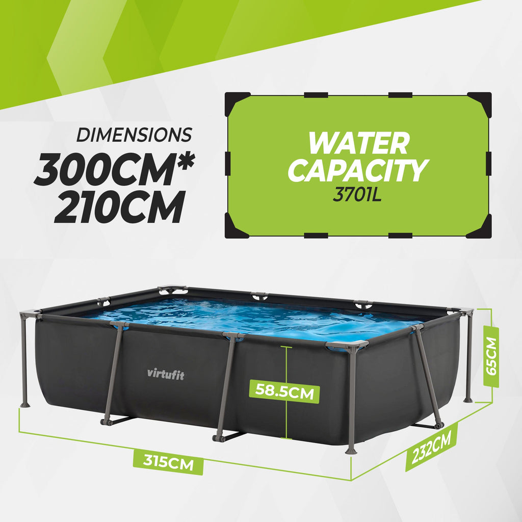 VirtuFit Rechthoekig Zwembad - 300 x 210 cm - Inclusief Filterpomp - Tweedekans