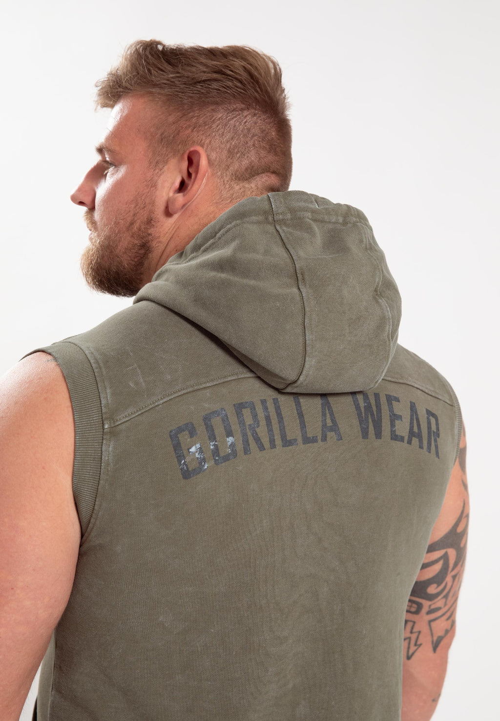 Gorilla Wear Silverdale Mouwloze Hoodie - Legergroen
