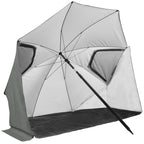 VirtuFit Strandparasol Premium - Windscherm - Strandtent - 200 cm - Grijs - Tweedekans