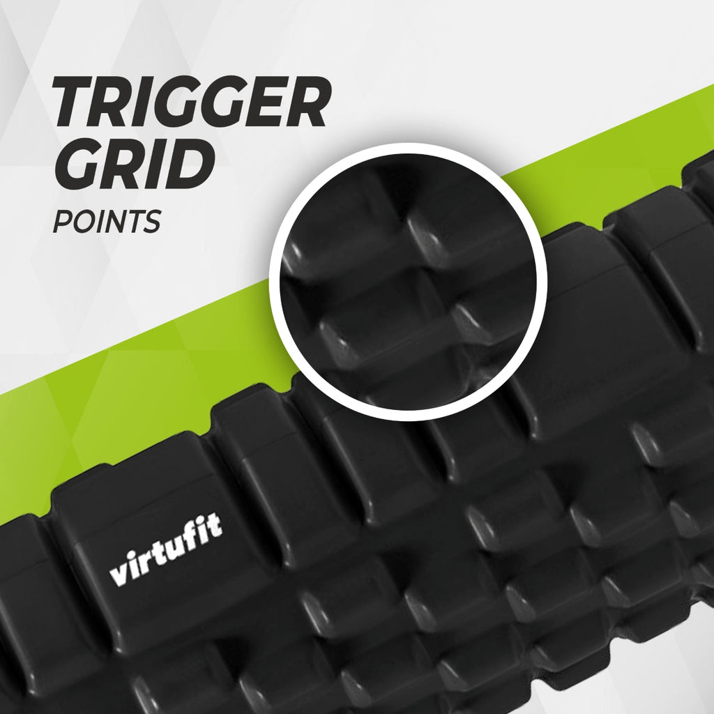 VirtuFit Grid Foam Roller - Massage roller - 33 cm - Zwart - Tweedekans