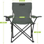 VirtuFit Opvouwbare Camping Stoel - Grijs - Set van 2
