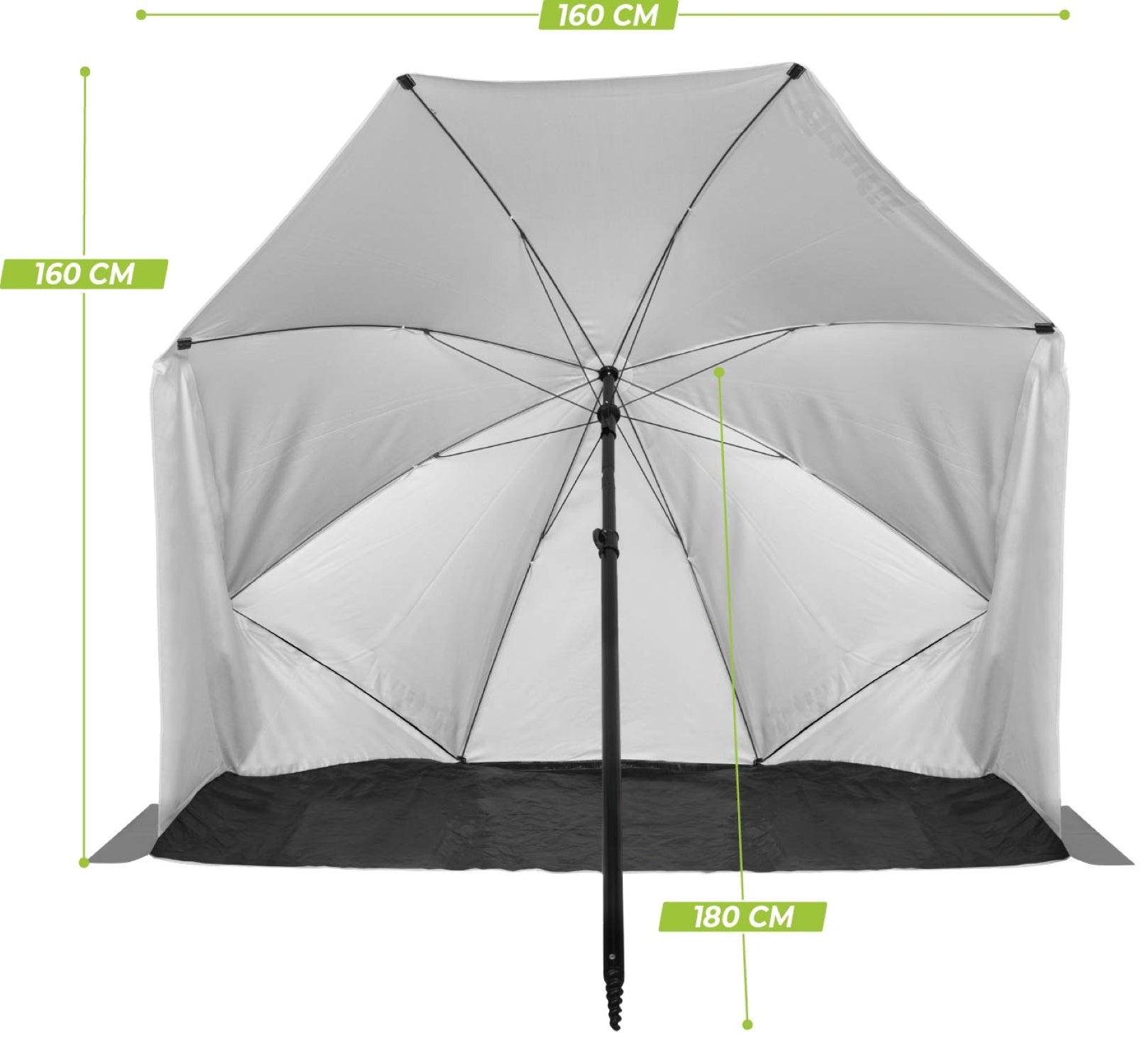 VirtuFit Strandparasol - Windscherm - Strandtent - 160 cm - Grijs - Tweedekans