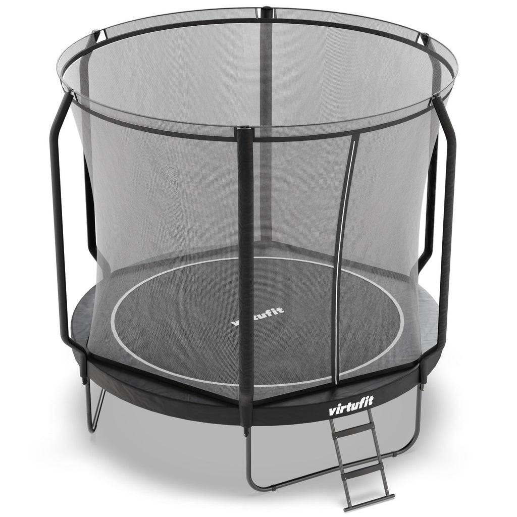 VirtuFit Premium Trampoline met Veiligheidsnet - Zwart - 251 cm - Tweedekans