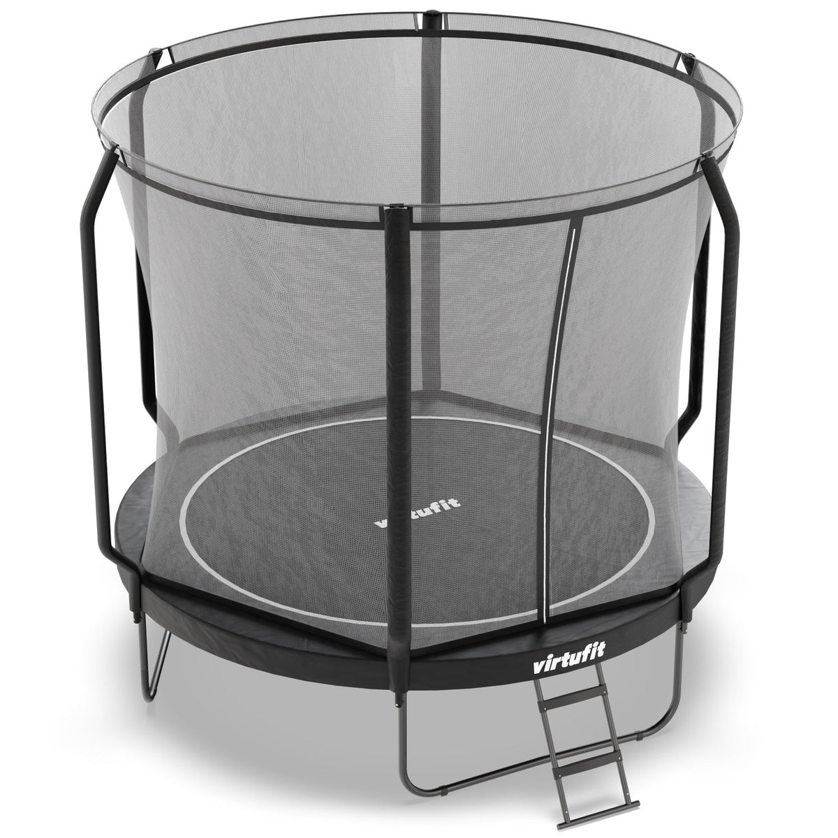 VirtuFit Premium Trampoline met Veiligheidsnet - Zwart - 251 cm - Tweedekans