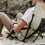 VirtuFit Strandstoel opvouwbaar - Campingstoel - Zwart - Tweedekans