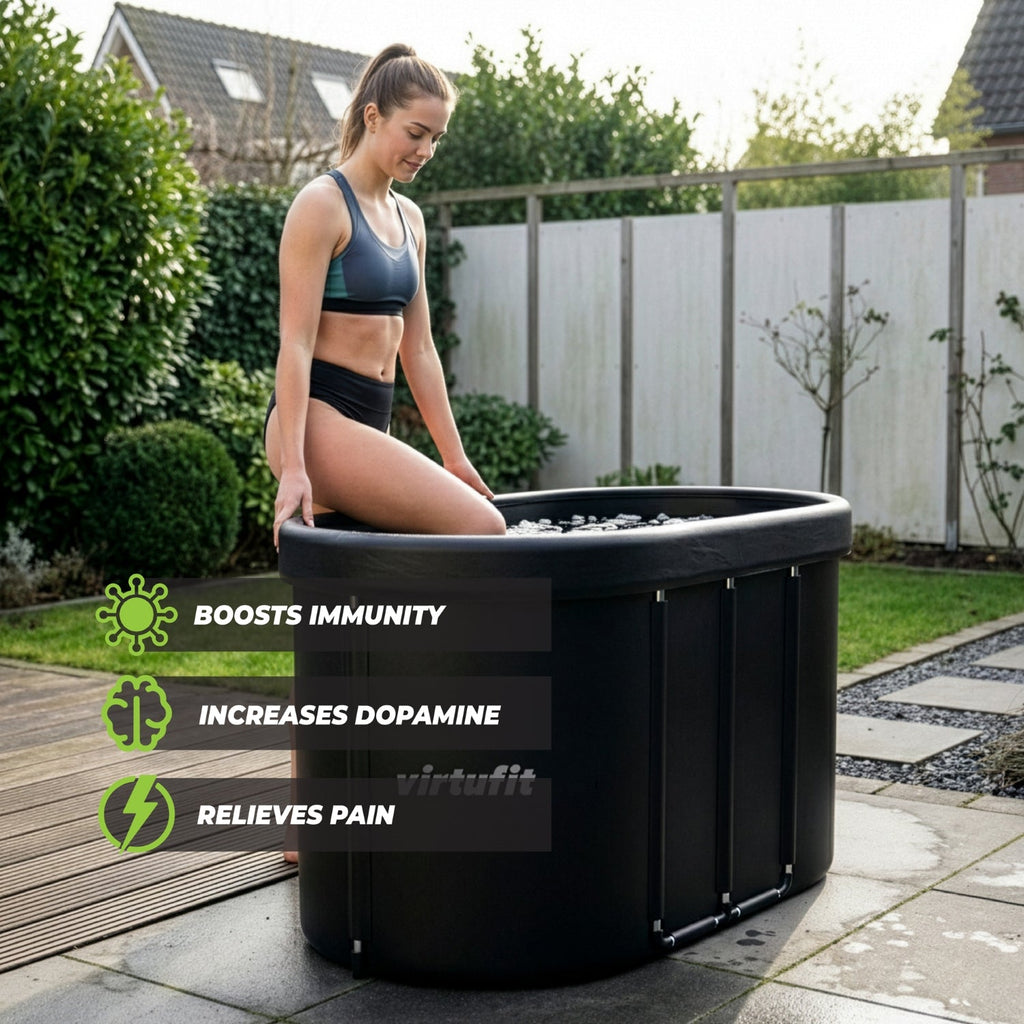 VirtuFit IJsbad Ovaal - Antraciet - 500 Liter - Inclusief accessoires - Tweedekans