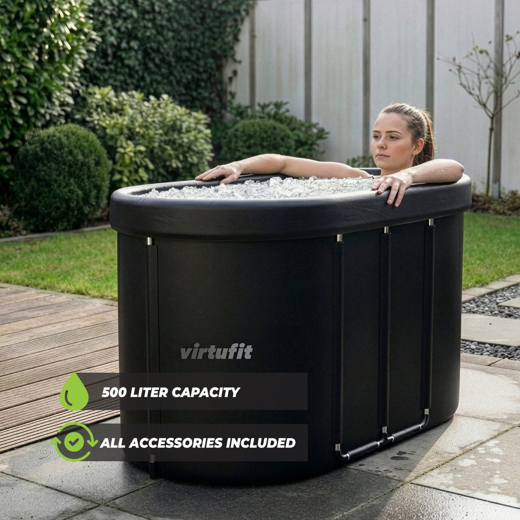 VirtuFit IJsbad Ovaal - Antraciet - 500 Liter - Inclusief accessoires - Tweedekans