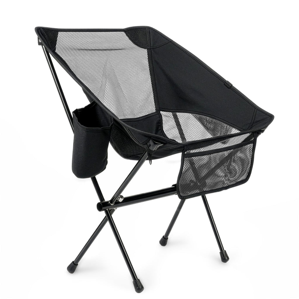 VirtuFit Camping Stoel Compact - Opvouwbaar - Zwart - Set van 2