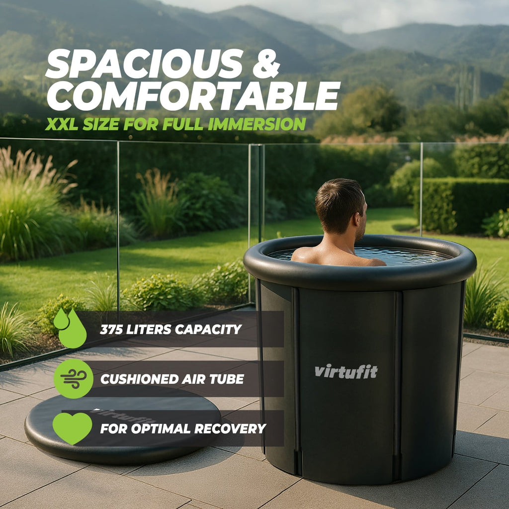 VirtuFit IJsbad XXL - 375 Liter - Antraciet - Inclusief accessoires - Tweedekans