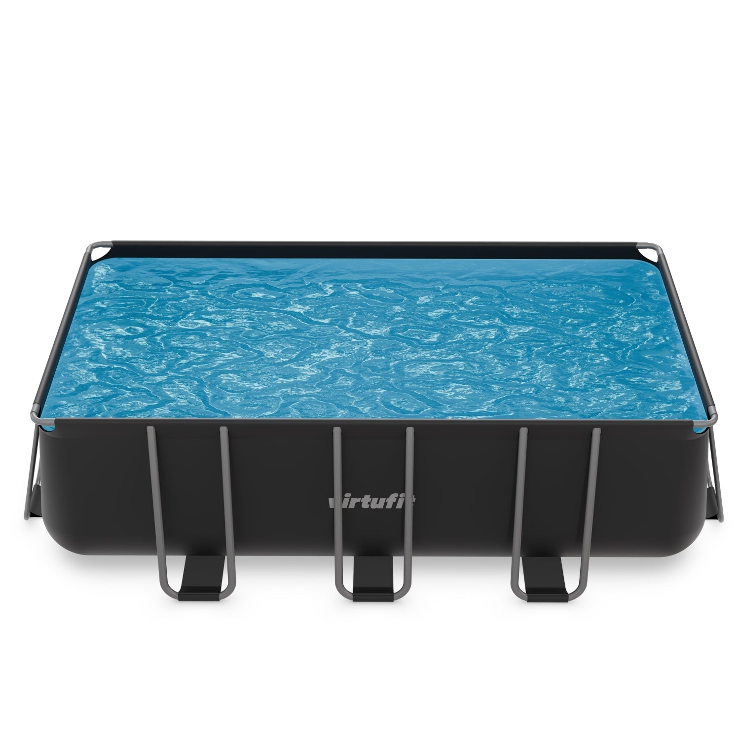 VirtuFit Rechthoekig Zwembad 400 x 200 x 122 cm - Antraciet - Tweedekans