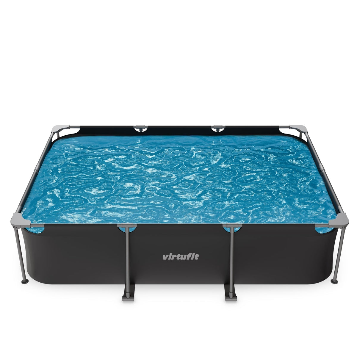 VirtuFit Rechthoekig Zwembad - 300 x 210 x 66 cm - Antraciet - Tweedekans