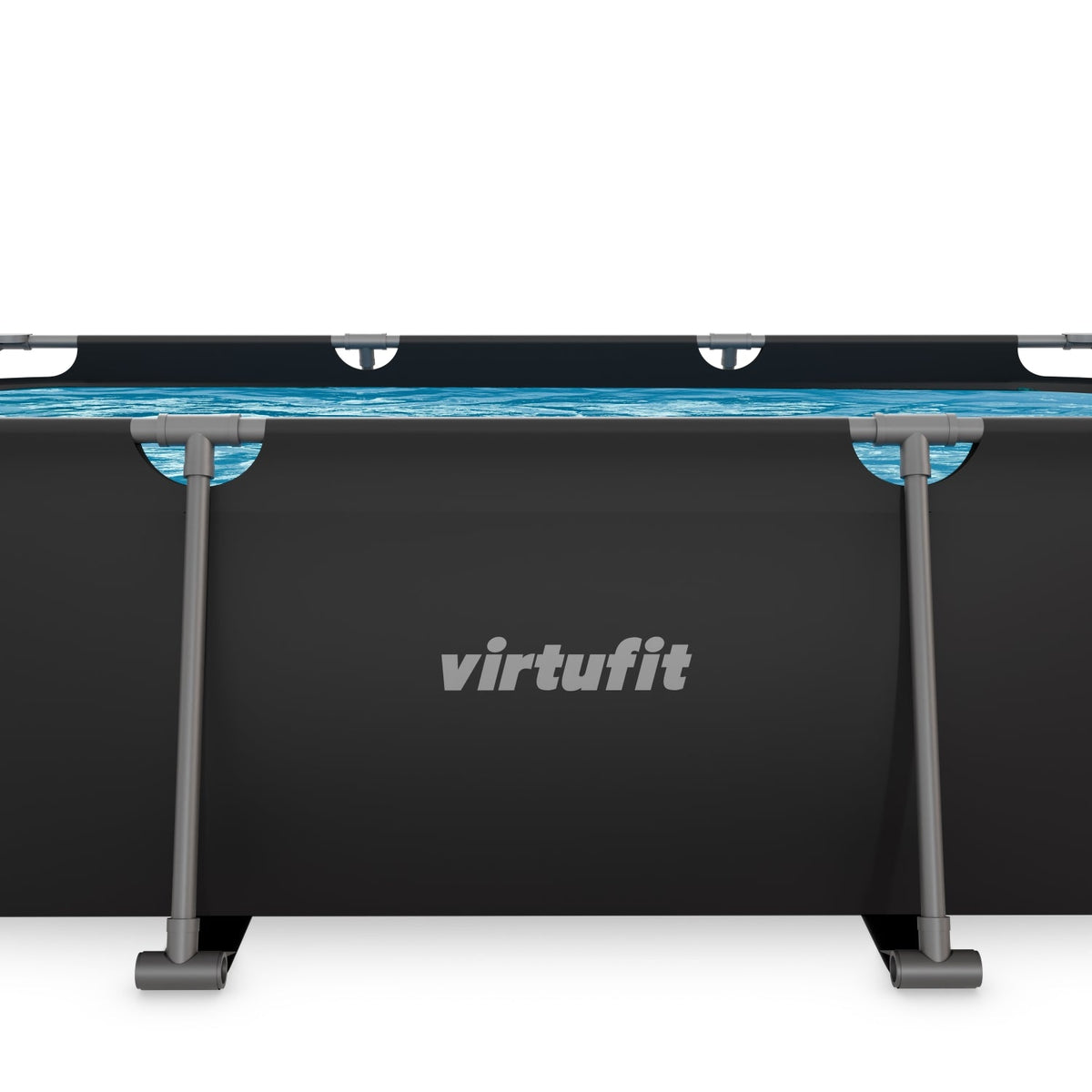 VirtuFit Rechthoekig Zwembad - 300 x 210 x 66 cm - Antraciet - Tweedekans