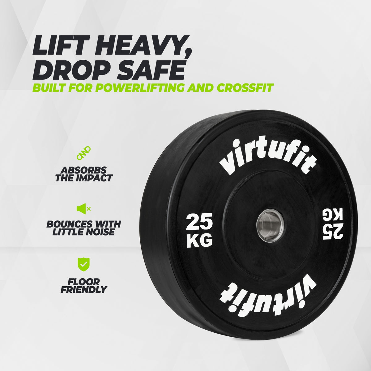 VirtuFit Bumper Plate - Olympische Halterschijf van Rubber - 50 mm - 25 kg