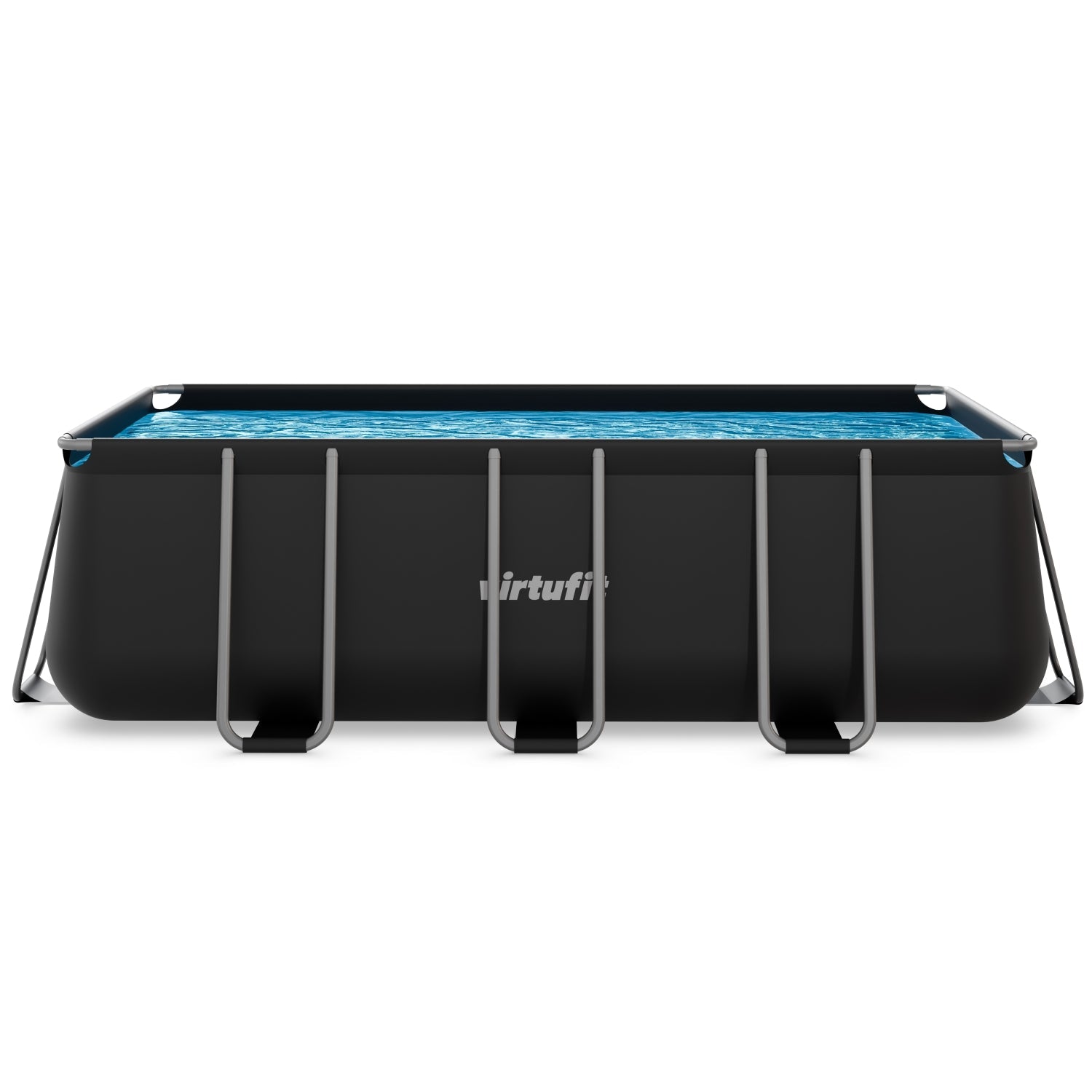 VirtuFit Rechthoekig Zwembad 400 x 200 x 122 cm - Antraciet - Inclusief Filterpomp - Tweedekans