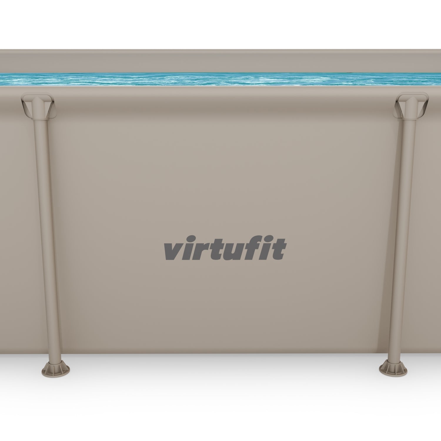 VirtuFit Rechthoekig Zwembad - 260 x 180 x 66 cm - Beige - Inclusief Filterpomp - Tweedekans