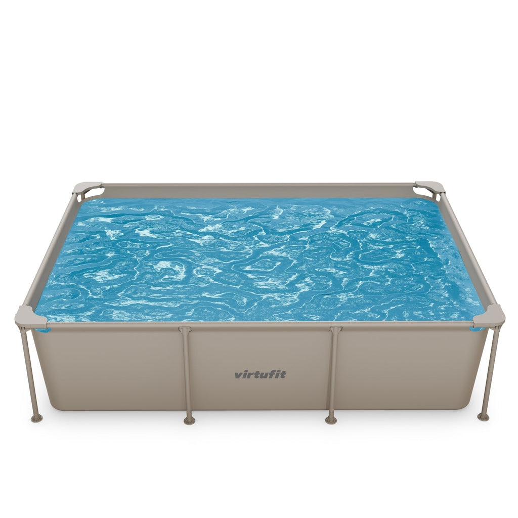 VirtuFit Rechthoekig Zwembad - 260 x 180 x 66 cm - Beige - Inclusief Filterpomp - Tweedekans