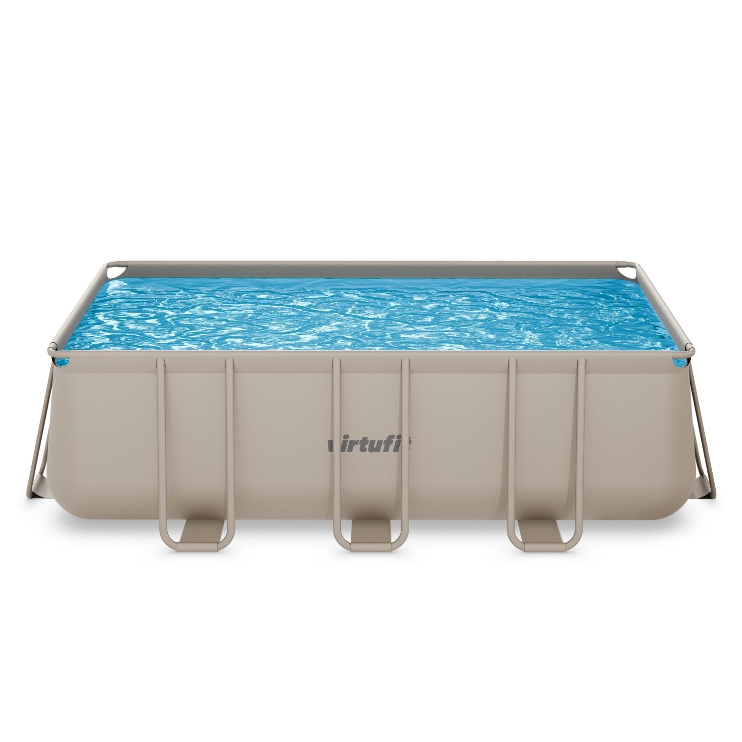 VirtuFit Rechthoekig Zwembad 400 x 200 x 122 cm - Beige - Inclusief Filterpomp - Tweedekans