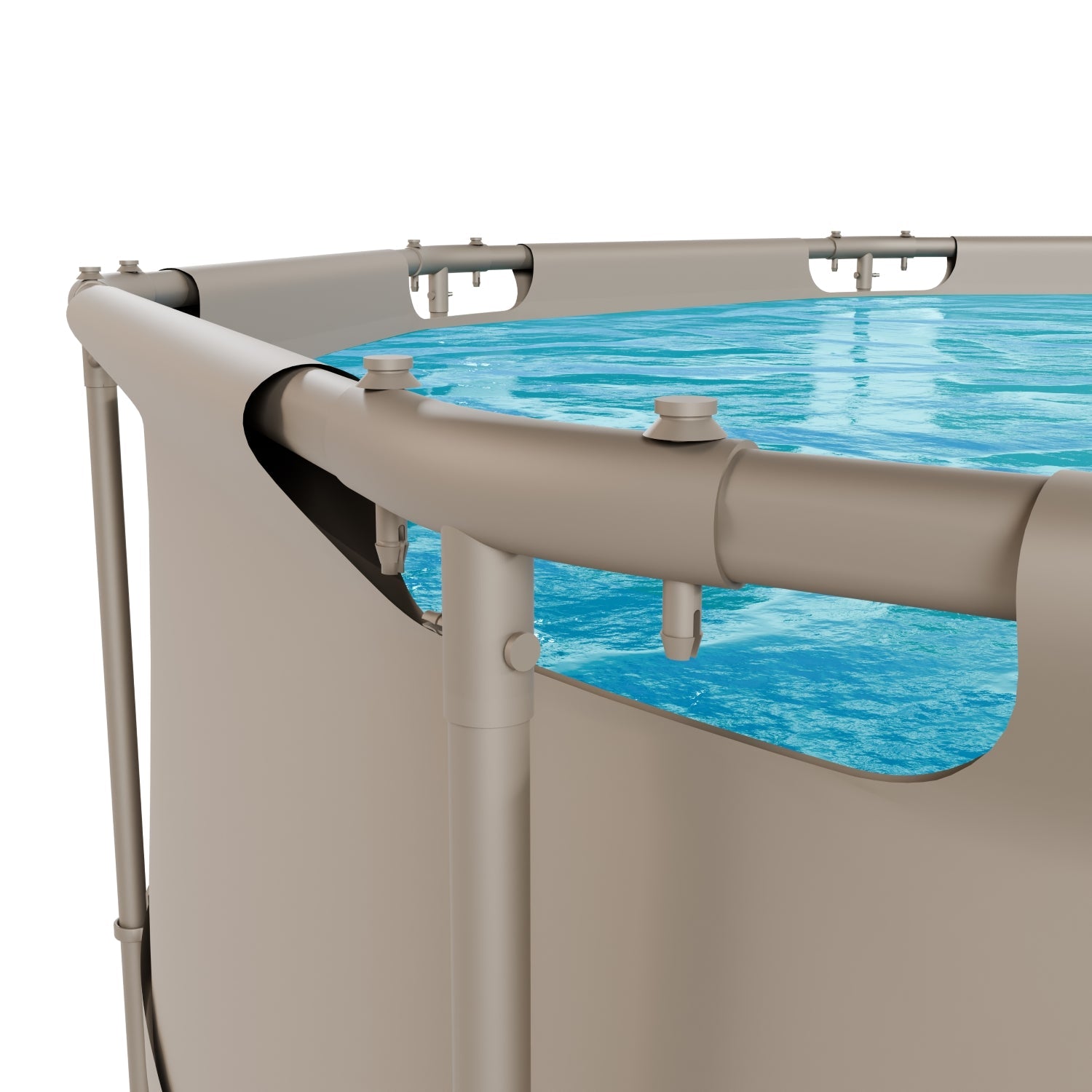 VirtuFit Rond Zwembad - Ø366 x 100 cm - Beige - Inclusief Filterpomp - Tweedekans