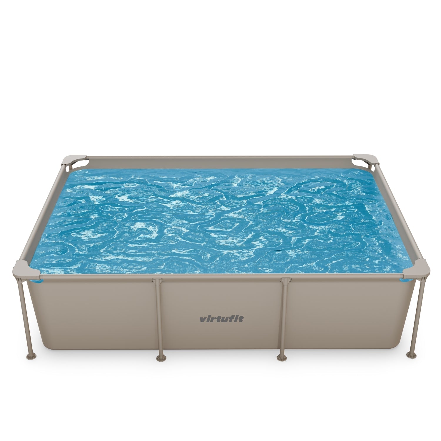 VirtuFit Rechthoekig Zwembad - 260 x 180 x 66 cm - Beige - Tweedekans