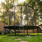 VirtuFit Premium Rechthoekige Trampoline met Veiligheidsnet - Zwart - 244 x 366 cm - Gratis trap - Tweedekans