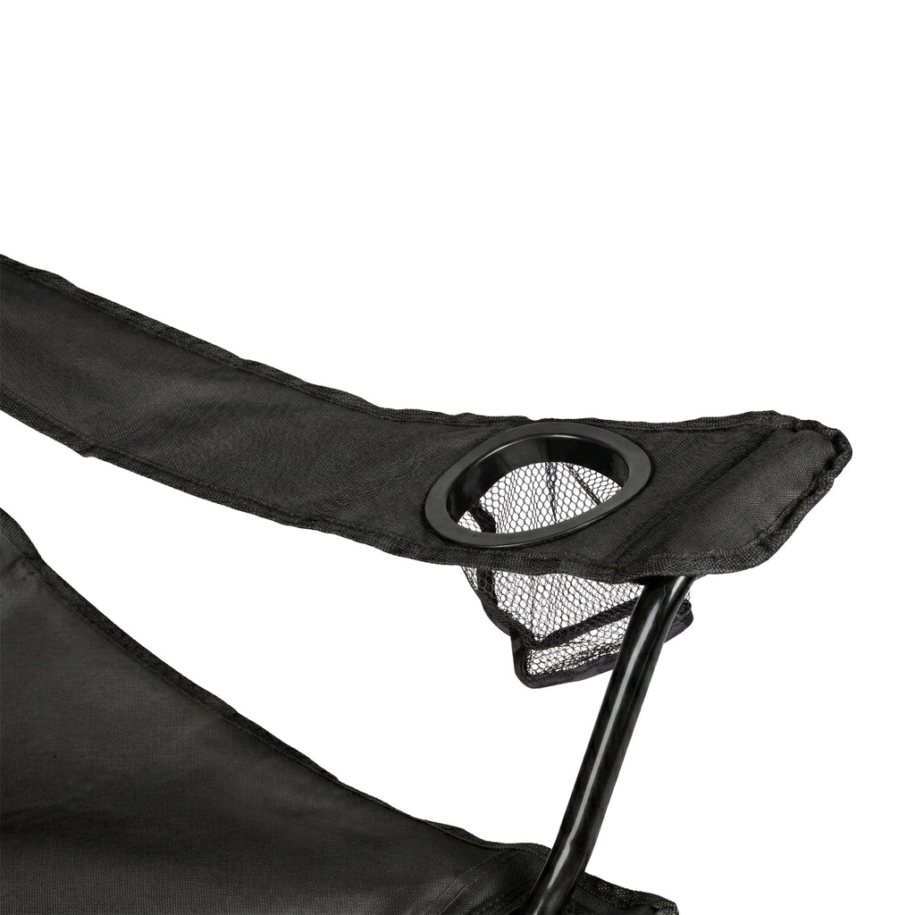 VirtuFit Campingstoel opvouwbaar met voetsteun - Strandstoel - Zwart - Tweedekans