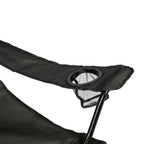VirtuFit Campingstoel opvouwbaar met voetsteun - Strandstoel - Zwart - Set van 2