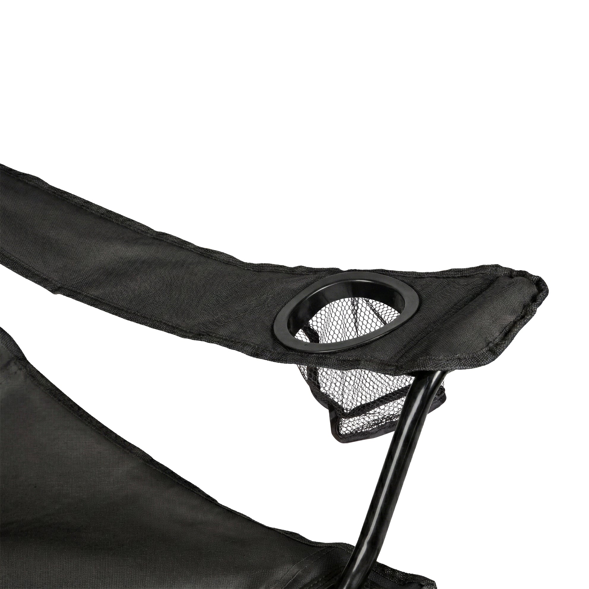 VirtuFit Campingstoel opvouwbaar met voetsteun - Strandstoel - Zwart - Set van 2