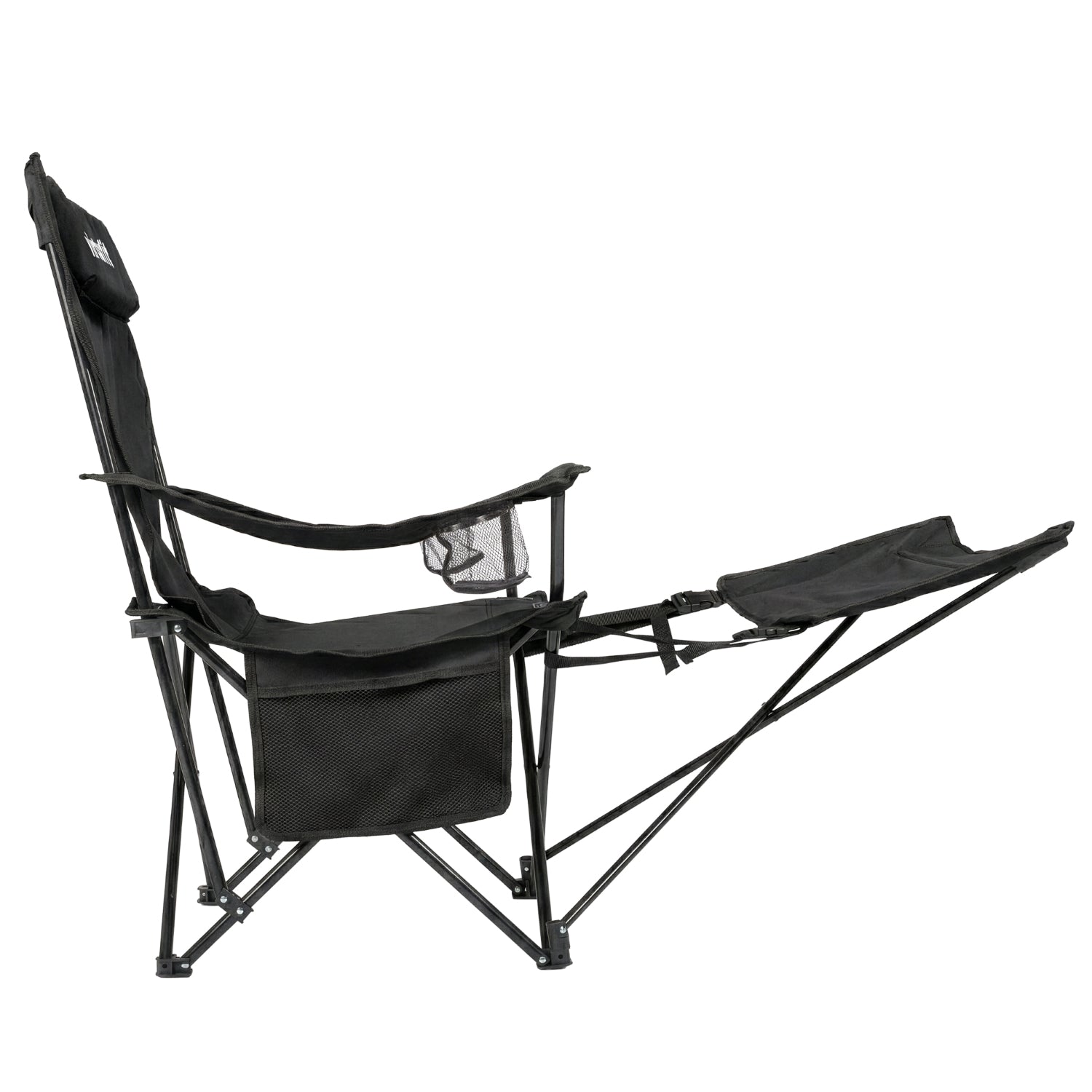 VirtuFit Campingstoel opvouwbaar met voetsteun - Strandstoel - Zwart - Set van 2