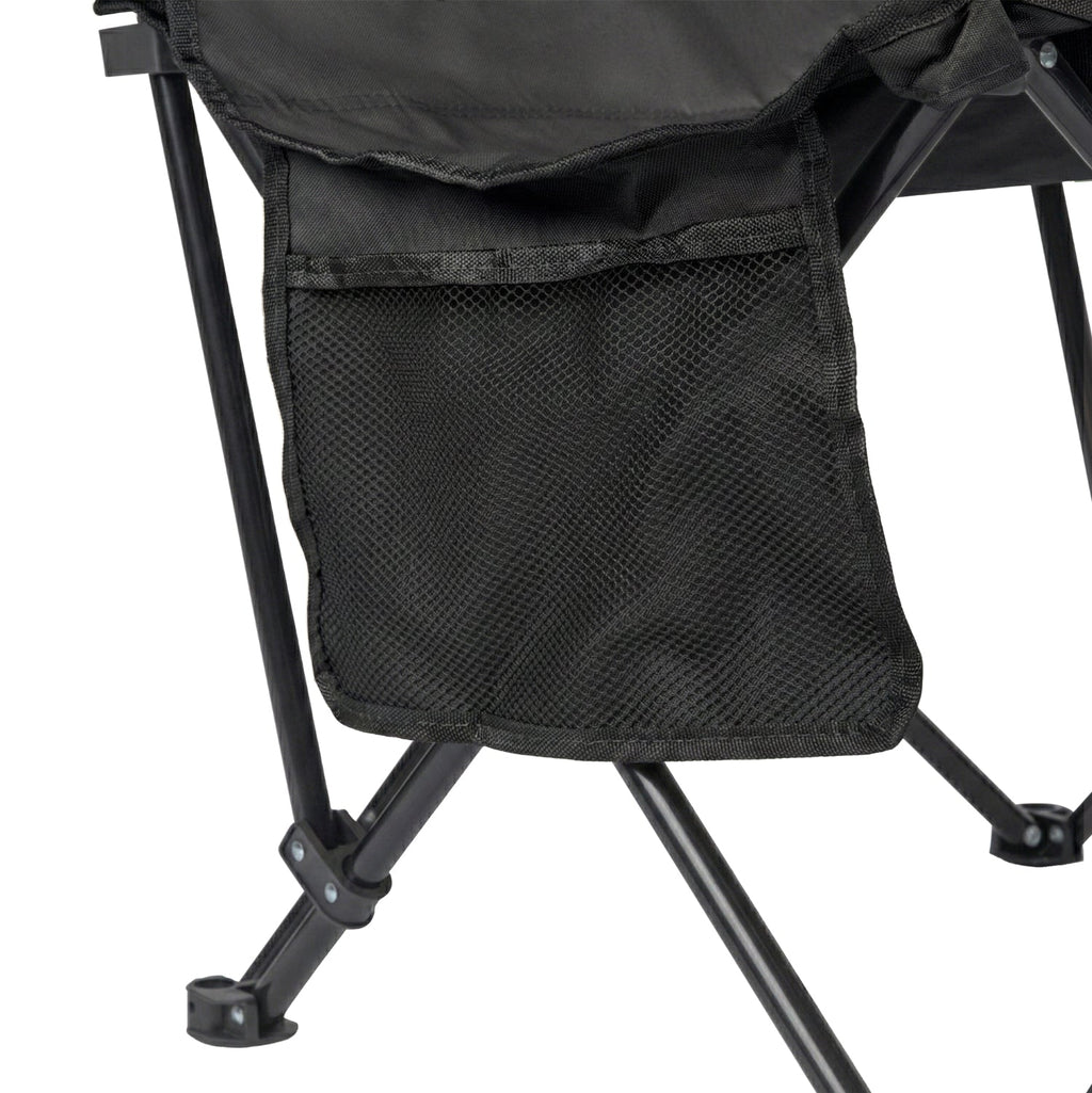 VirtuFit Campingstoel opvouwbaar met voetsteun - Strandstoel - Zwart - Tweedekans