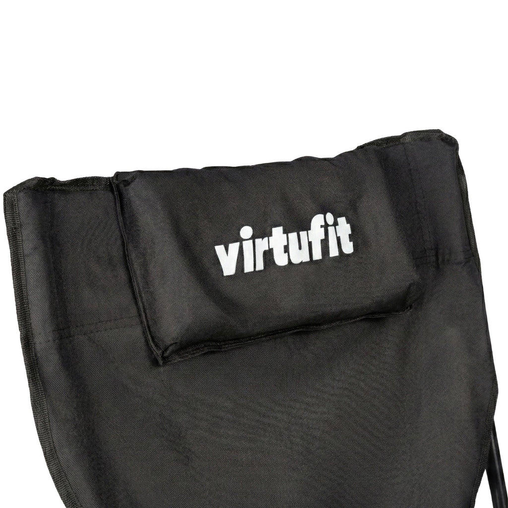 VirtuFit Campingstoel opvouwbaar met voetsteun - Strandstoel - Zwart - Tweedekans